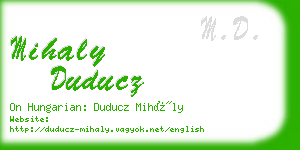 mihaly duducz business card